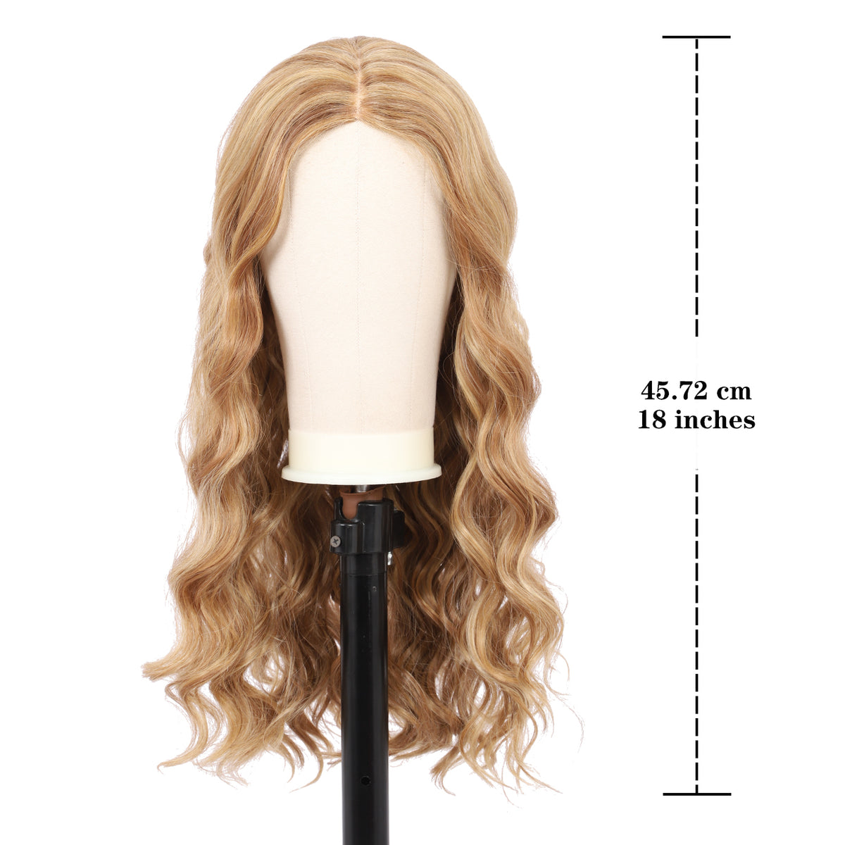 18 Inch T‑Part Lace Front Wig Middle Part Long Water Wave Wig Synthetic Wigs Darily Party Dress Women Wigs(Honey Blonde)