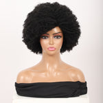 Big Bouncy Full Thick Short Afro Kinky Curly Wigs for Black Lightweight Synthetic Hair Wigs 150% Density Natural Looking Fluffy Hair Replacement Wig