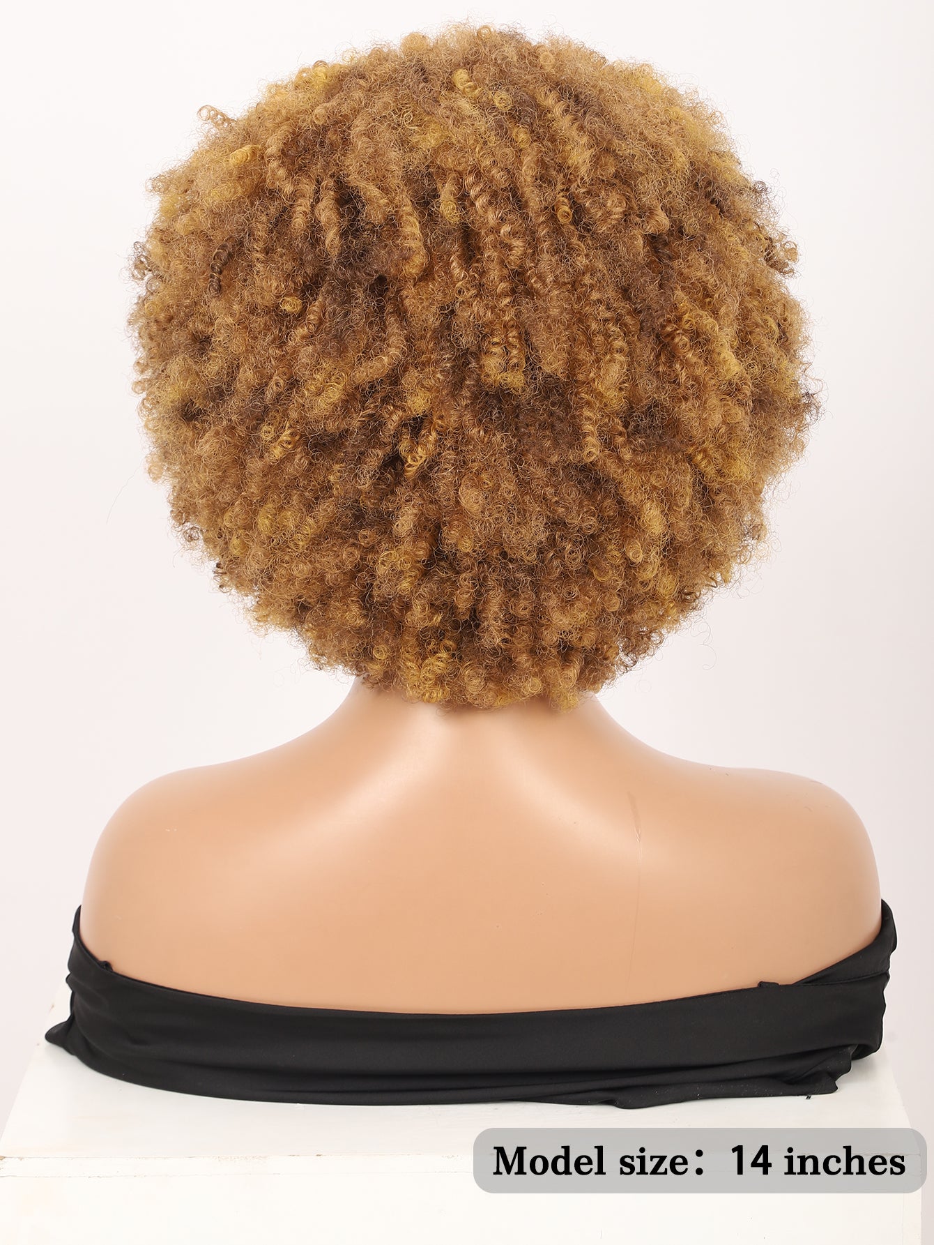 Big Bouncy Full Thick Short Afro Kinky Curly Wigs for Blonde Lightweight Synthetic Hair Wigs 150% Density Natural Looking Fluffy Hair Replacement Wig