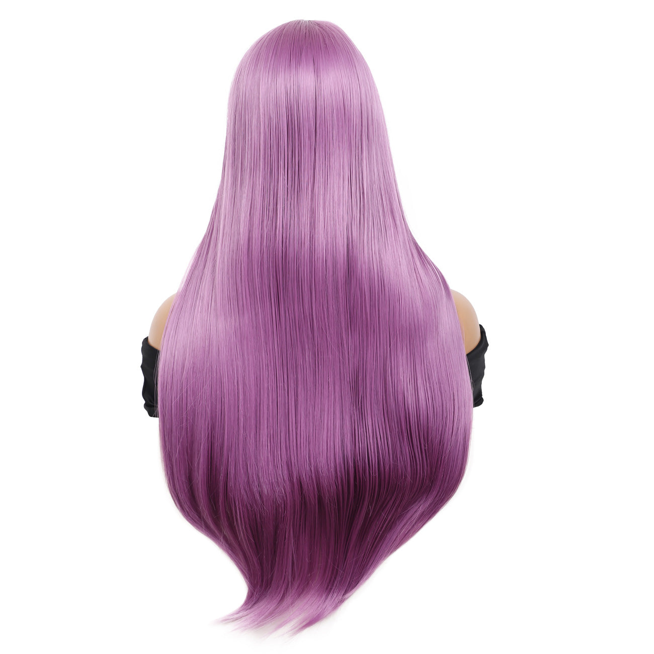 28 inches Platinum Blonde Wigs Women's Silky Long Straight Wig Heat Resistant Synthetic Wig With Bangs Hair Wig for Women