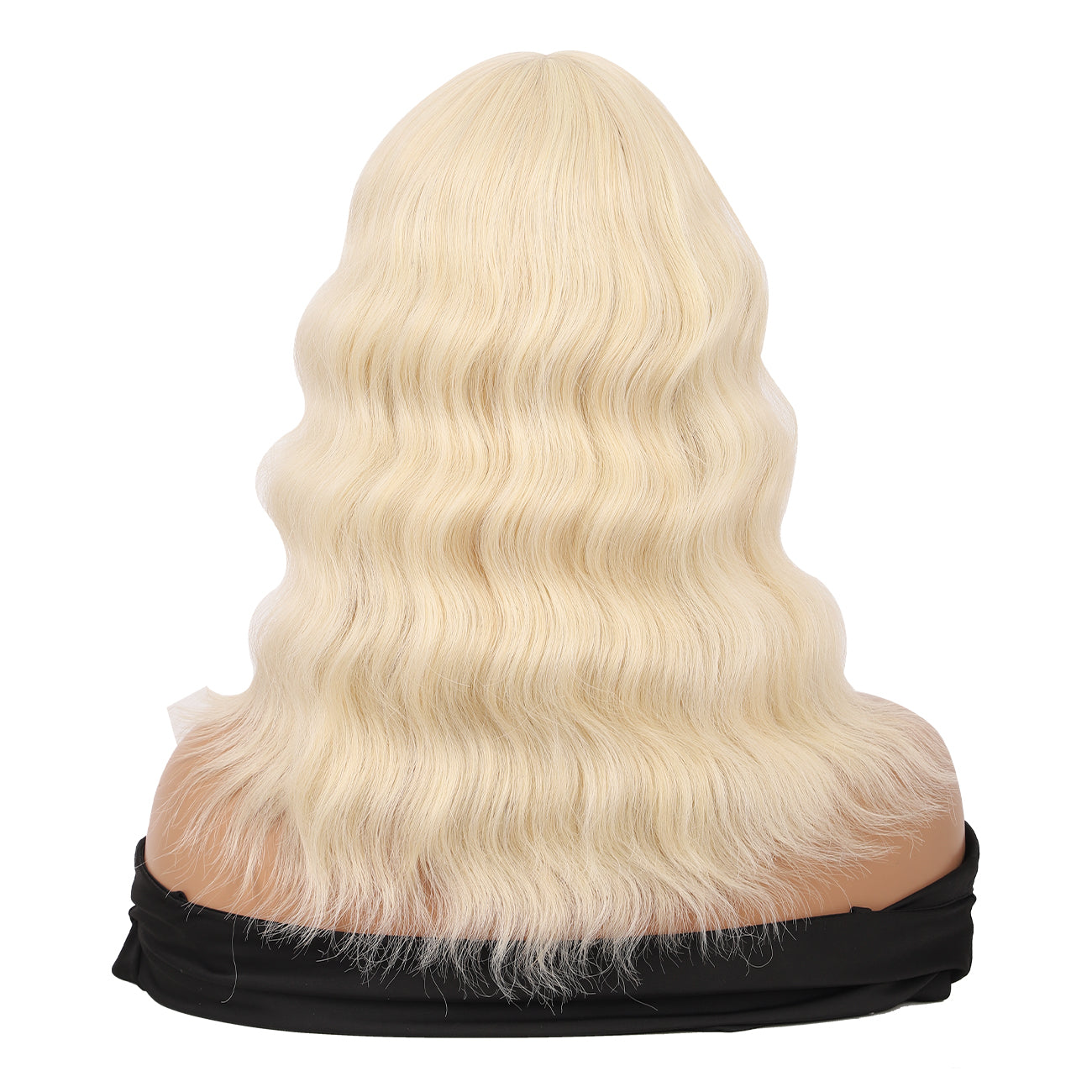 Short Synthetic Light Blonde Wig with Hair Bangs Short Wavy Curly Wig for Women -Natural Looking and Heat Resistant Full Head Hair Replacement Wig for Daily Wear or Costume Wig
