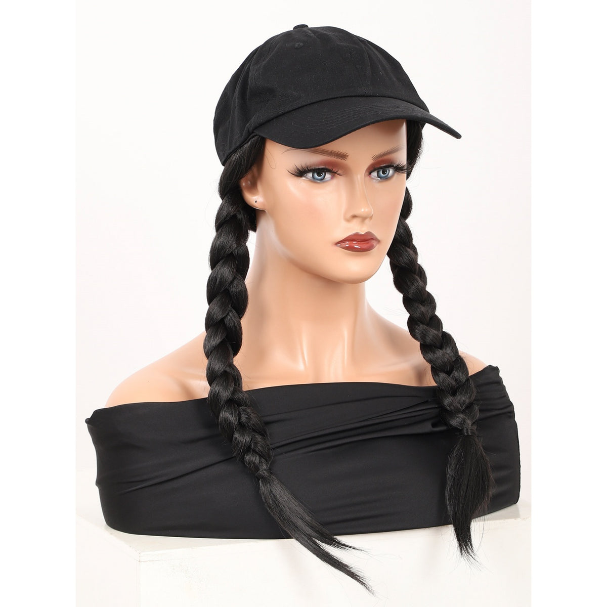 34 Inch  Ponytail Wig  Synthetic Box Braid Ponytail Hair Piece With Hair Bun, Clip‑in Ponytail Extension
