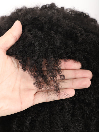 Big Bouncy Full Thick Short Afro Kinky Curly Wigs for Black Lightweight Synthetic Hair Wigs 150% Density Natural Looking Fluffy Hair Replacement Wig