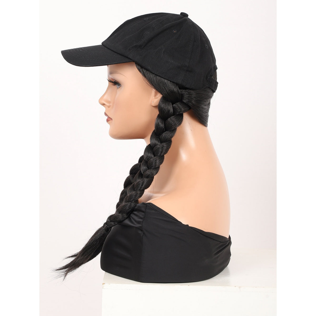 34 Inch  Ponytail Wig  Synthetic Box Braid Ponytail Hair Piece With Hair Bun, Clip‑in Ponytail Extension