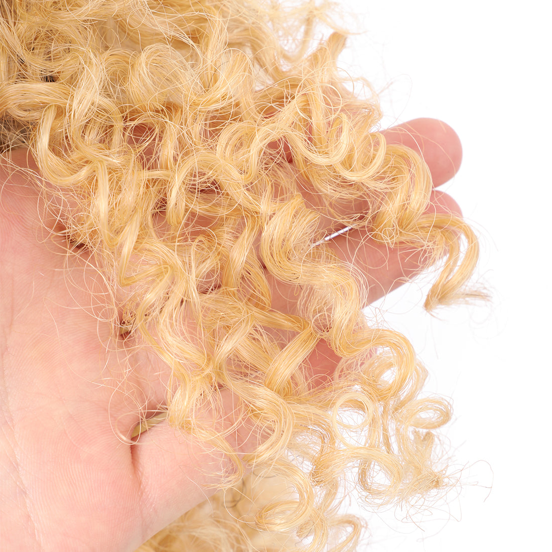 Short Afro Kinky Curly Wigs for Women Side Curved Side Part Natural Looking Big,Bouncy and Super Soft Premium Synthetic Afro Curls Wigs for Women Ombre Blonde