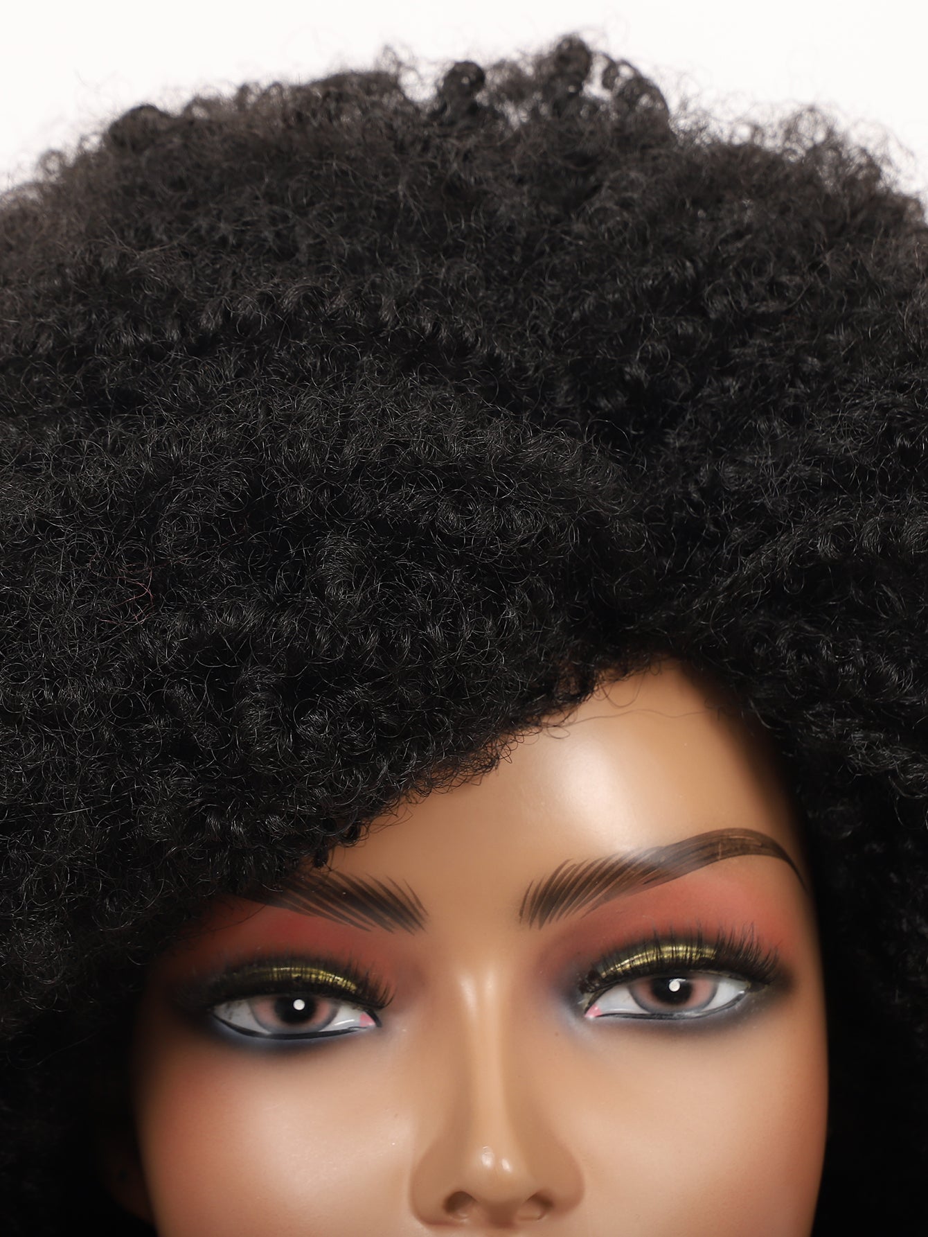 Big Bouncy Full Thick Short Afro Kinky Curly Wigs for Black Lightweight Synthetic Hair Wigs 150% Density Natural Looking Fluffy Hair Replacement Wig