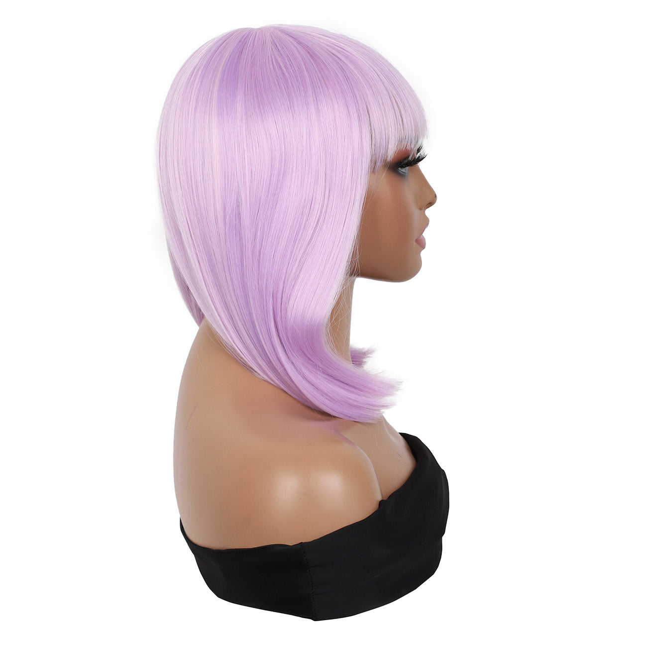Bob Wigs for Women Short Straight Bob Wig with Hair Bangs Natural Looking Heat Resistant Synthetic Hair Wigs for Women 13 Inches (Light Purple)