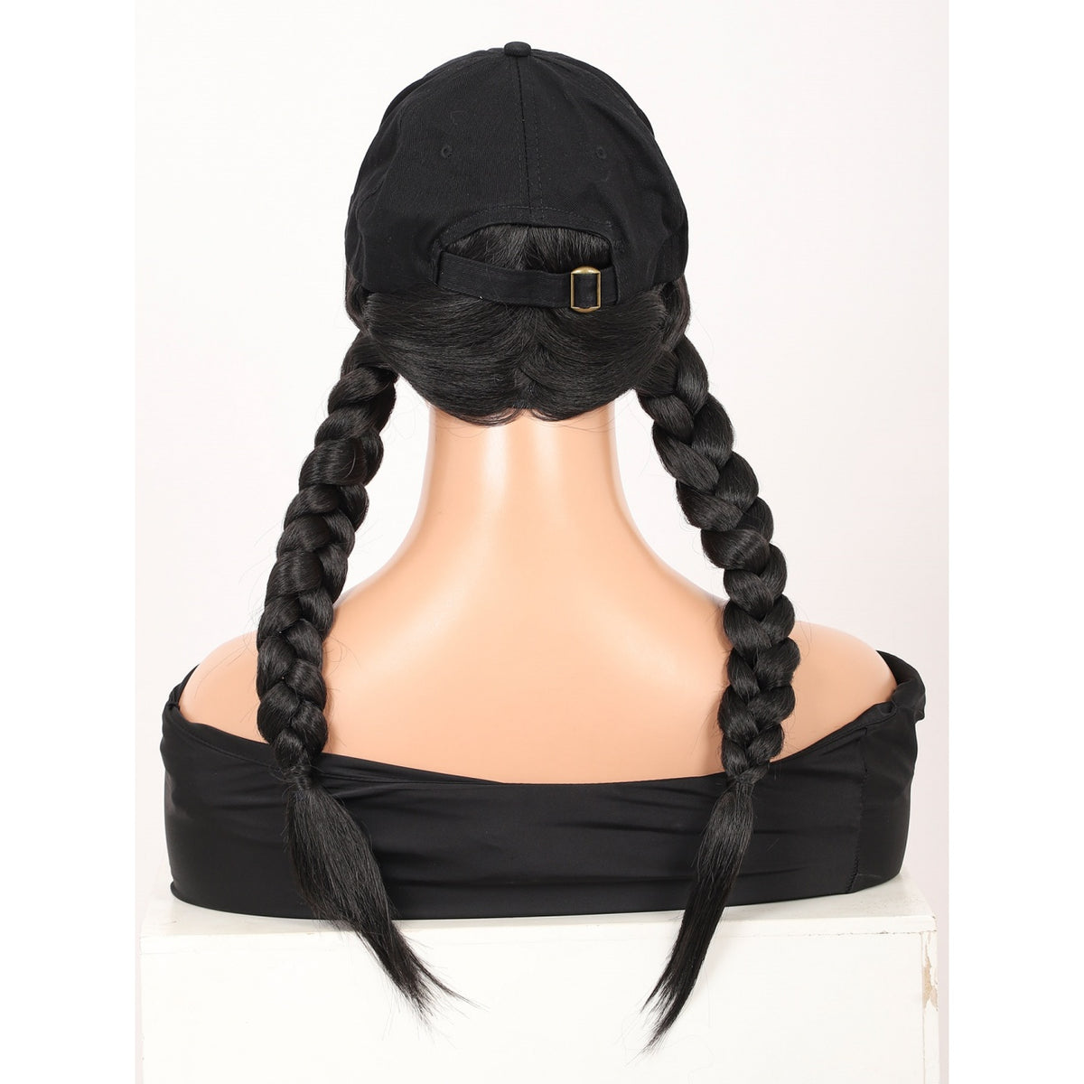 34 Inch  Ponytail Wig  Synthetic Box Braid Ponytail Hair Piece With Hair Bun, Clip‑in Ponytail Extension