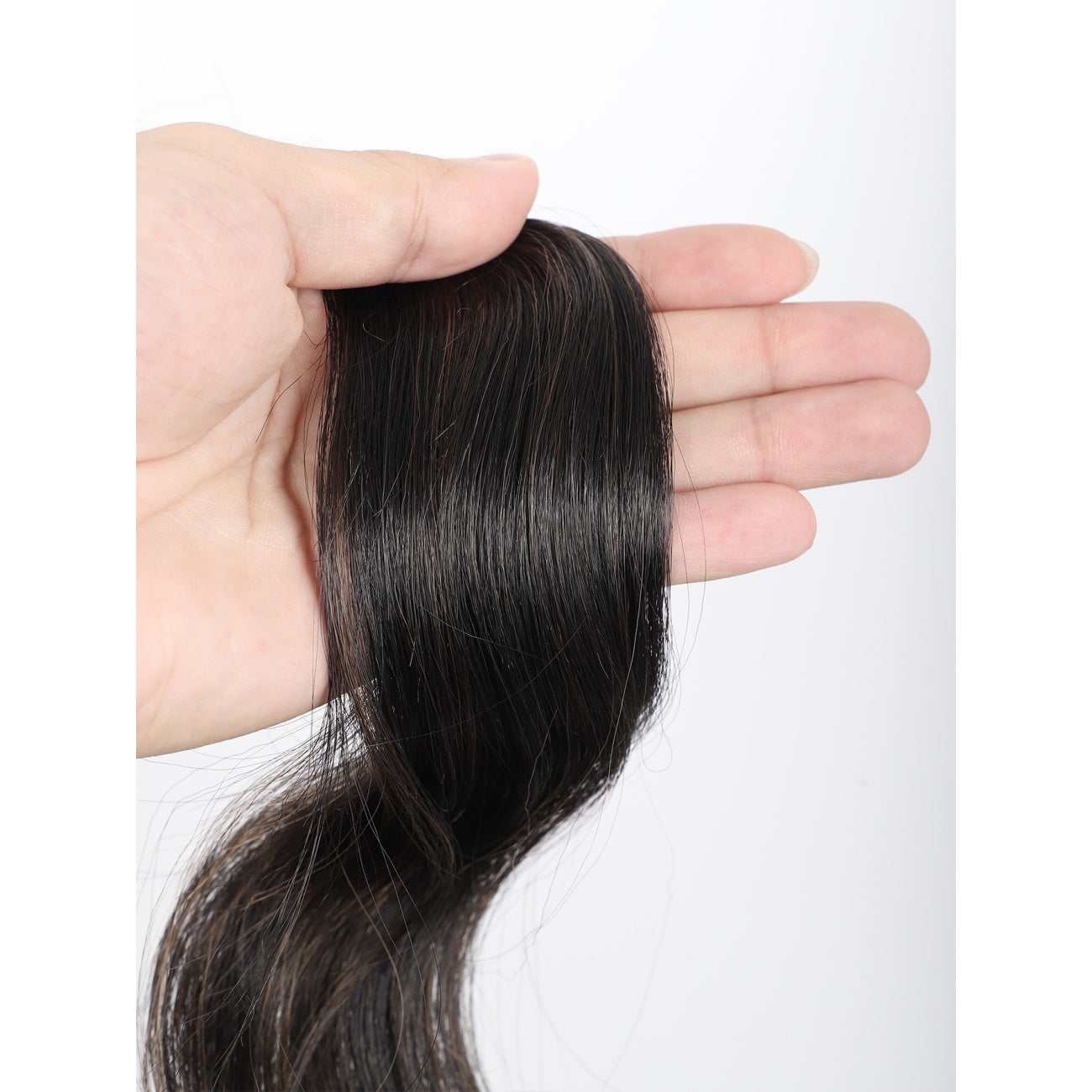 28 inches Black Brown Highlights Yaki Synthetic Hair Wigs for Women Long Body Wavy Curly Wigs L Parting Natural Looking Heat Resistant Replacement Wigs