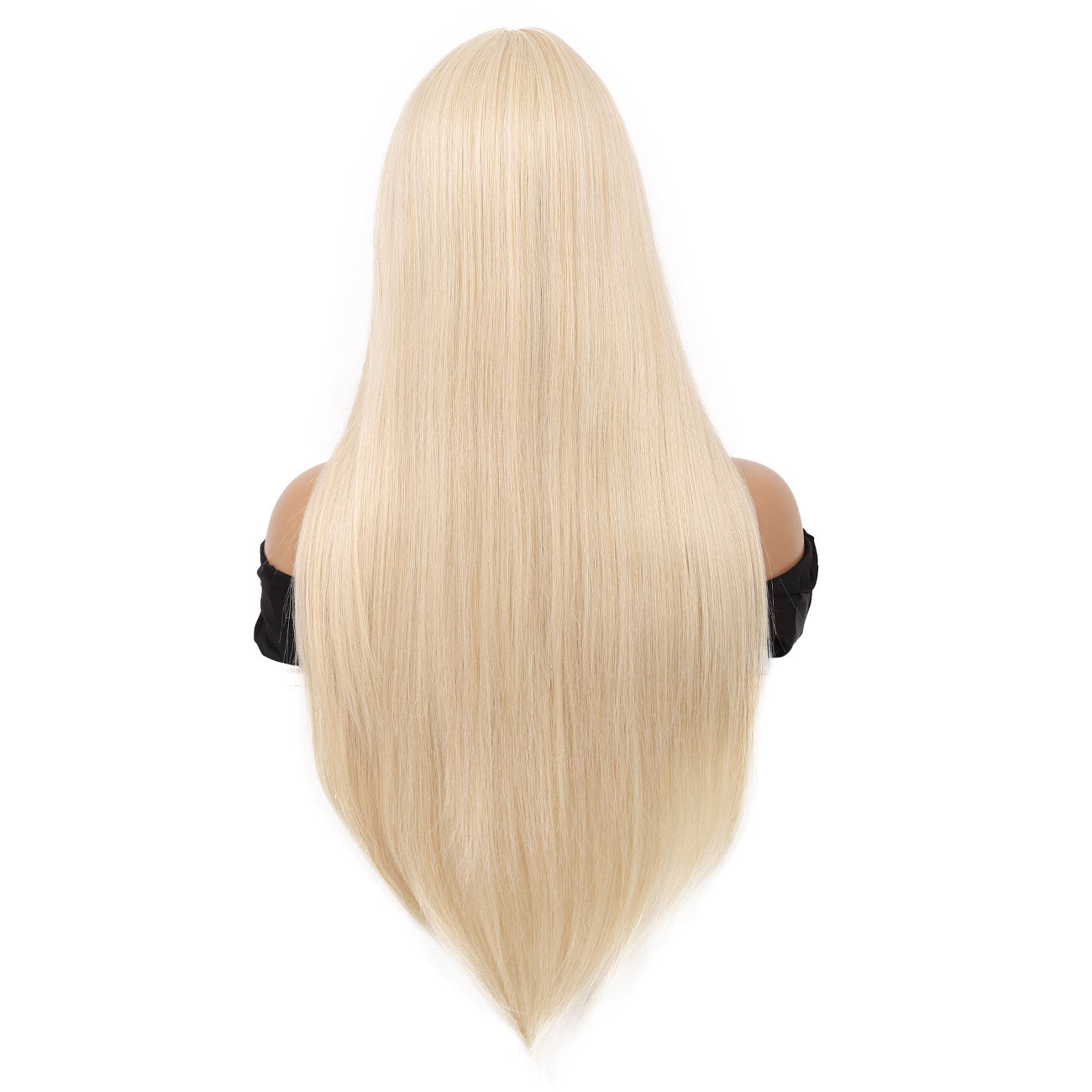 28 inches Light Blonde Wigs Women's Silky Long Straight Wig Heat Resistant Synthetic Wig With Bangs Hair Wig for Women