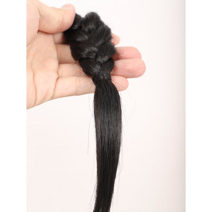 34 Inch  Ponytail Wig  Synthetic Box Braid Ponytail Hair Piece With Hair Bun, Clip‑in Ponytail Extension