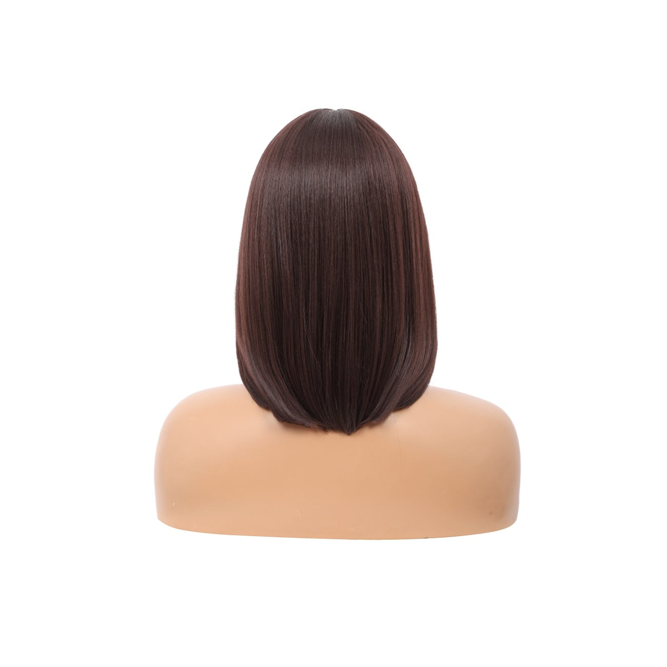 Bob Wigs for Women Short Straight Bob Wig with Hair Bangs Natural Looking Heat Resistant Synthetic Hair Wigs for Women 13 Inches (Dark Brown)