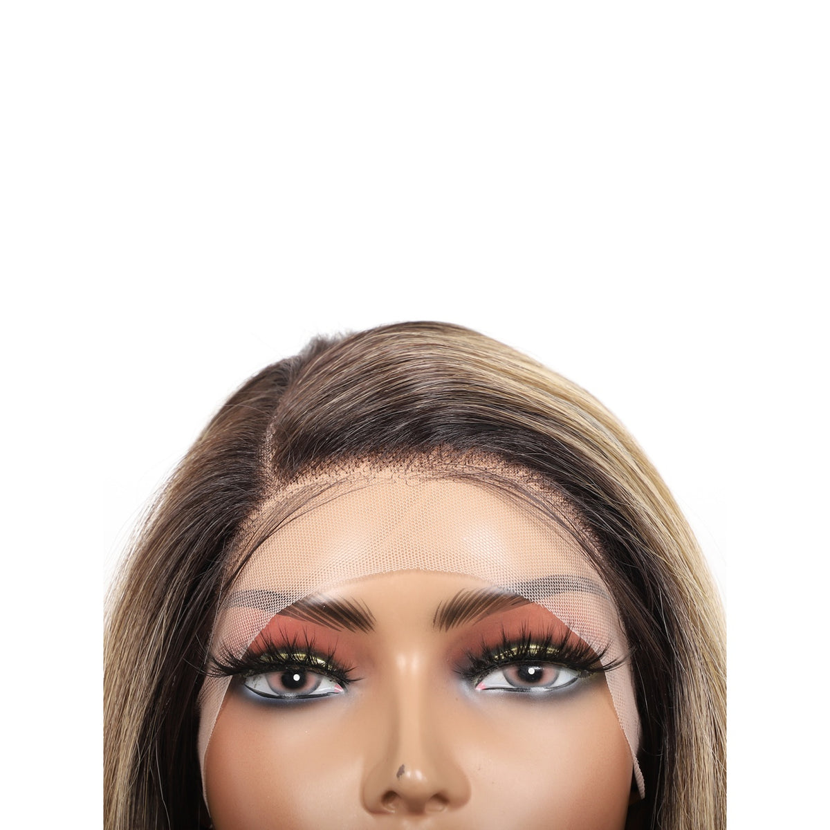 24 Inch Long Curly Wig Side Part  Loose Wave Wig Synthetic Lace Front Wig for Women Ombre Brown Blonde