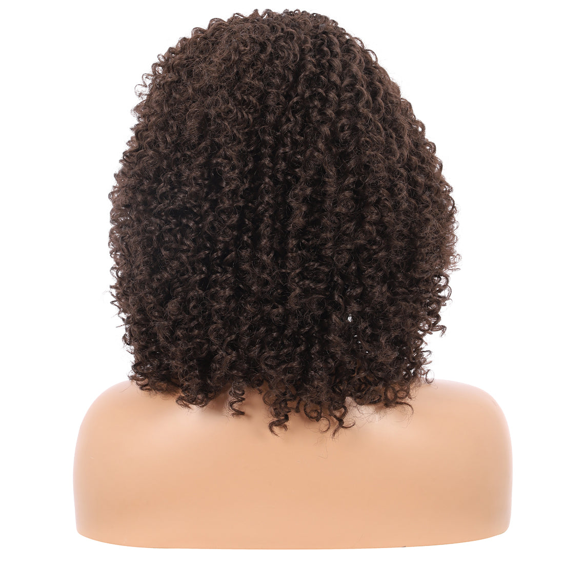 Short Afro Kinky Curly Wigs for Women Side Curved Side Part Natural Looking Big,Bouncy and Super Soft Premium Synthetic Afro Curls Wigs for Women Brown