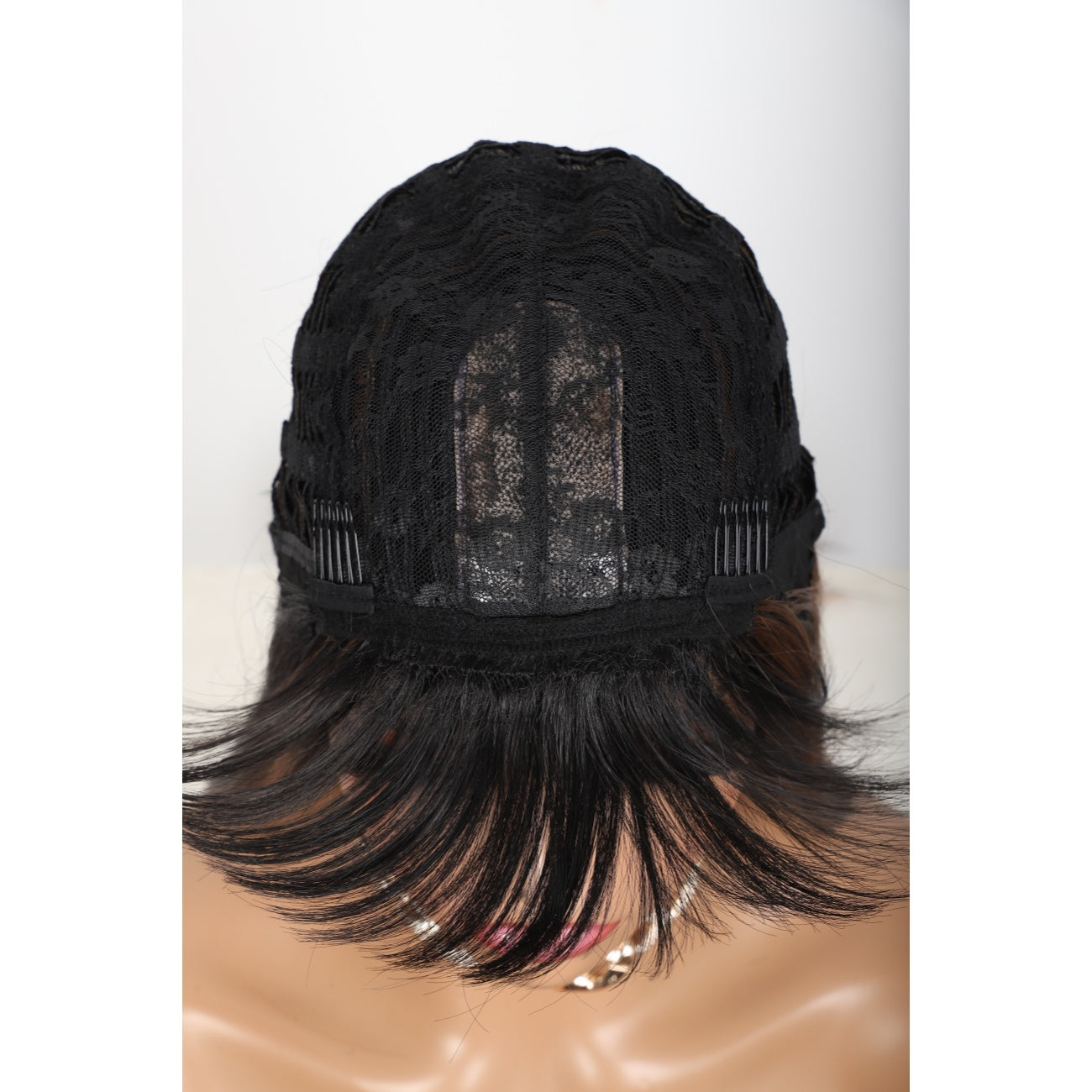 28 inches Mix Black Brown Wigs Women's Silky Long Straight Wig Heat Resistant Synthetic Wig With Bangs Hair Wig for Women