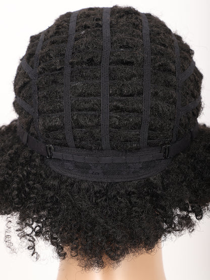 Big Bouncy Full Thick Short Afro Kinky Curly Wigs for Black Lightweight Synthetic Hair Wigs 150% Density Natural Looking Fluffy Hair Replacement Wig
