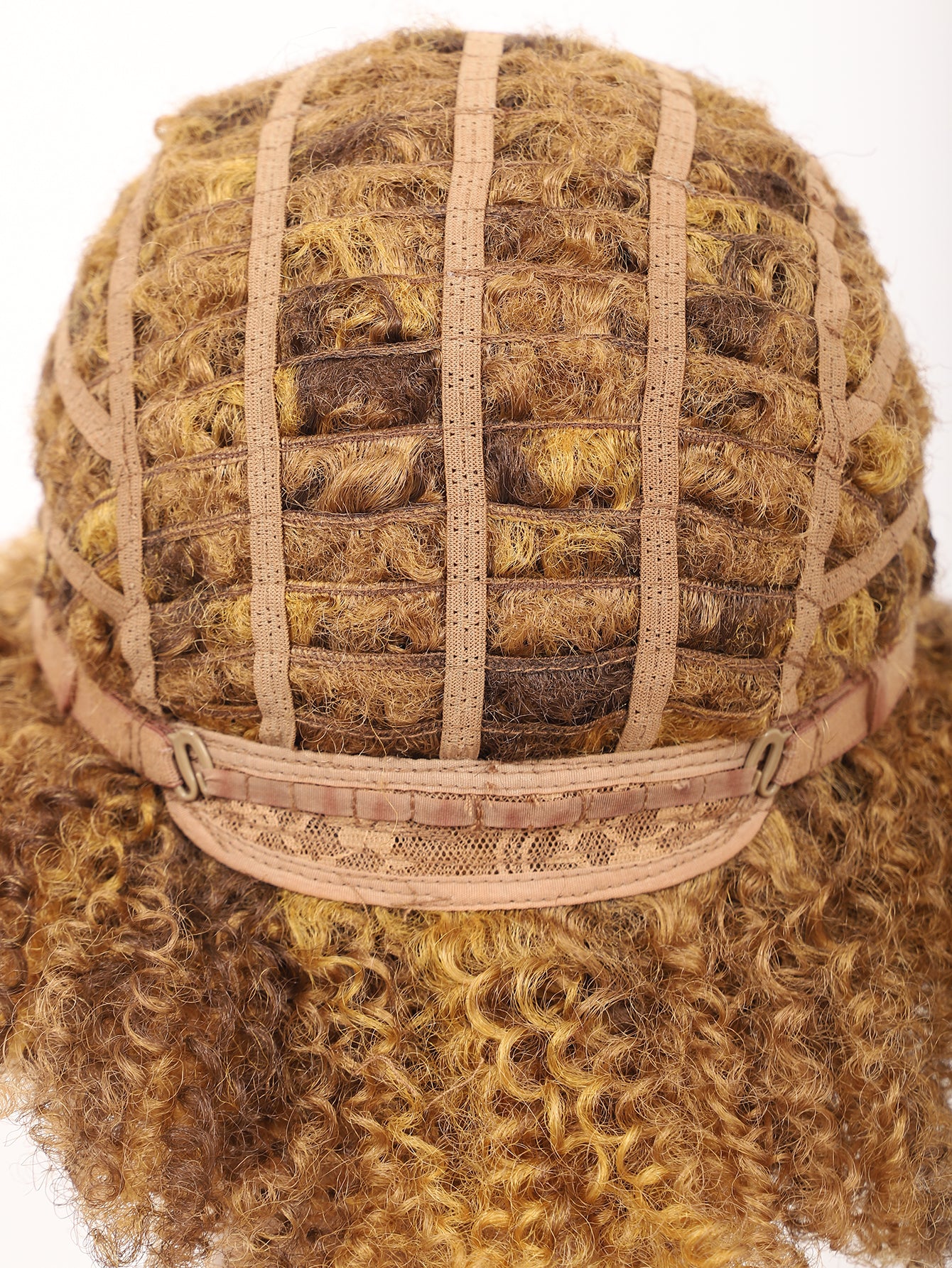 Big Bouncy Full Thick Short Afro Kinky Curly Wigs for Blonde Lightweight Synthetic Hair Wigs 150% Density Natural Looking Fluffy Hair Replacement Wig