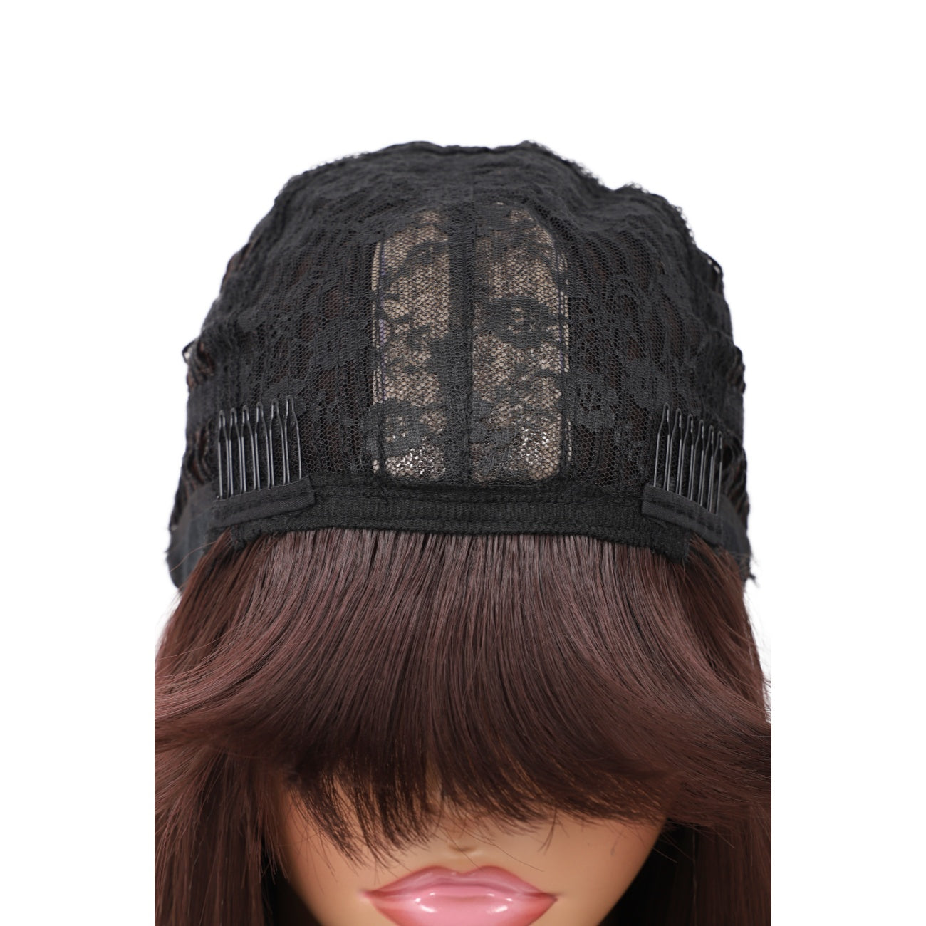 Bob Wigs for Women Short Straight Bob Wig with Hair Bangs Natural Looking Heat Resistant Synthetic Hair Wigs for Women 13 Inches (Dark Brown)