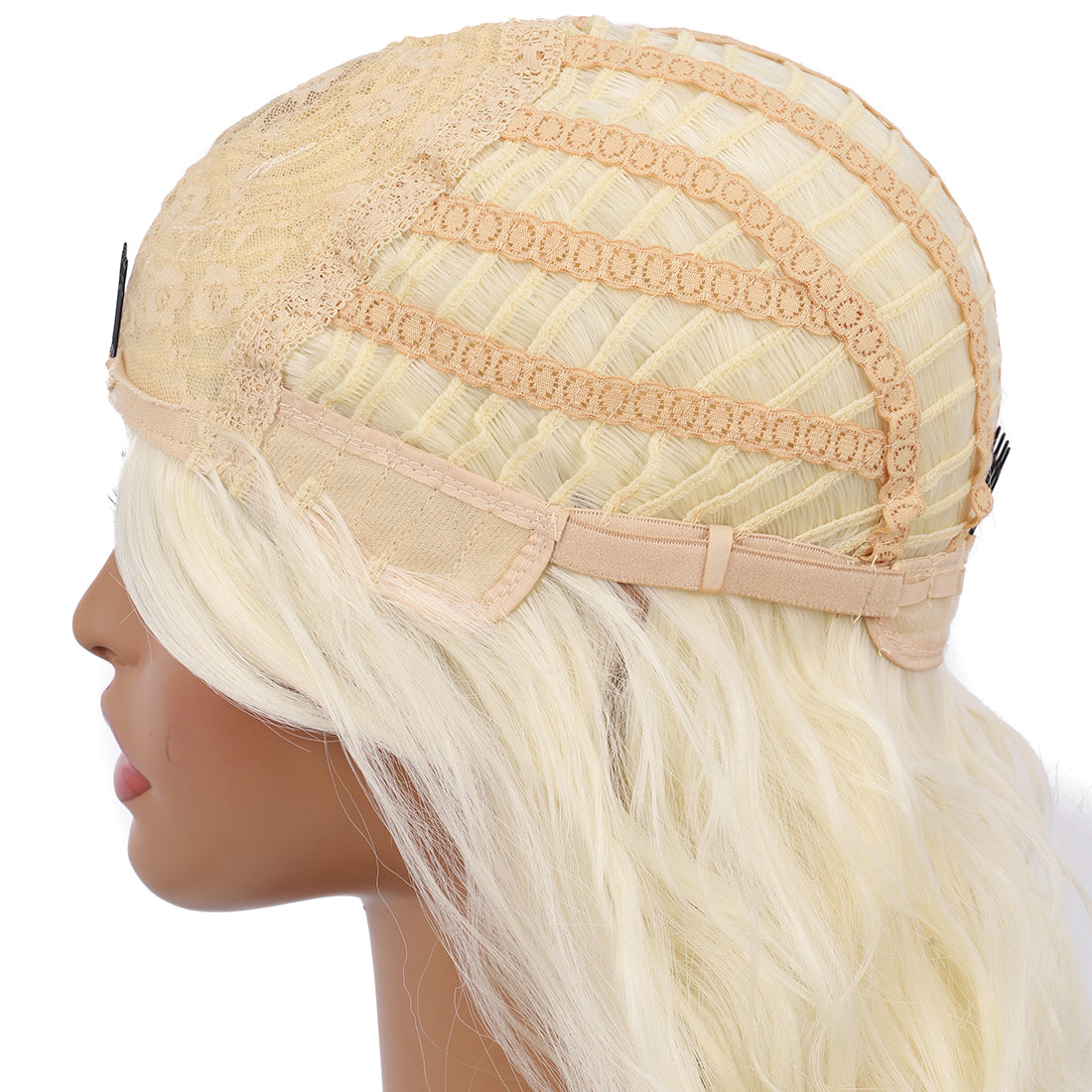 Short Synthetic Platinum blonde Wig with Hair Bangs Short Wavy Curly Wig for Women -Natural Looking and Heat Resistant Full Head Hair Replacement Wig for Daily Wear or Costume Wig