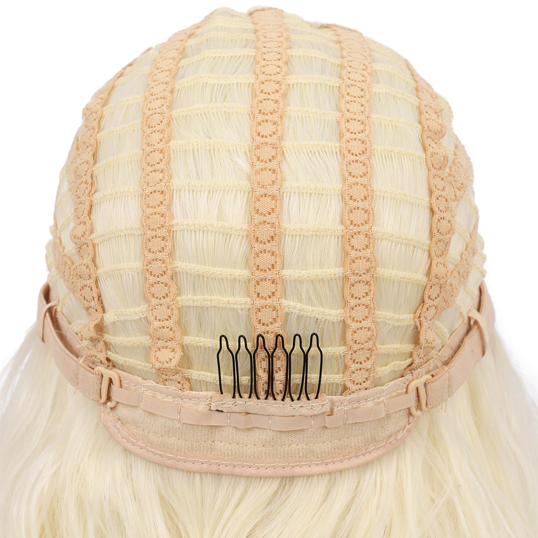 Short Synthetic Platinum blonde Wig with Hair Bangs Short Wavy Curly Wig for Women -Natural Looking and Heat Resistant Full Head Hair Replacement Wig for Daily Wear or Costume Wig