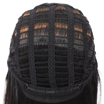 Bob Wigs for Women Short Straight Bob Wig with Hair Bangs Natural Looking Heat Resistant Synthetic Hair Wigs for Women 13 Inches (Mix Black Brown)