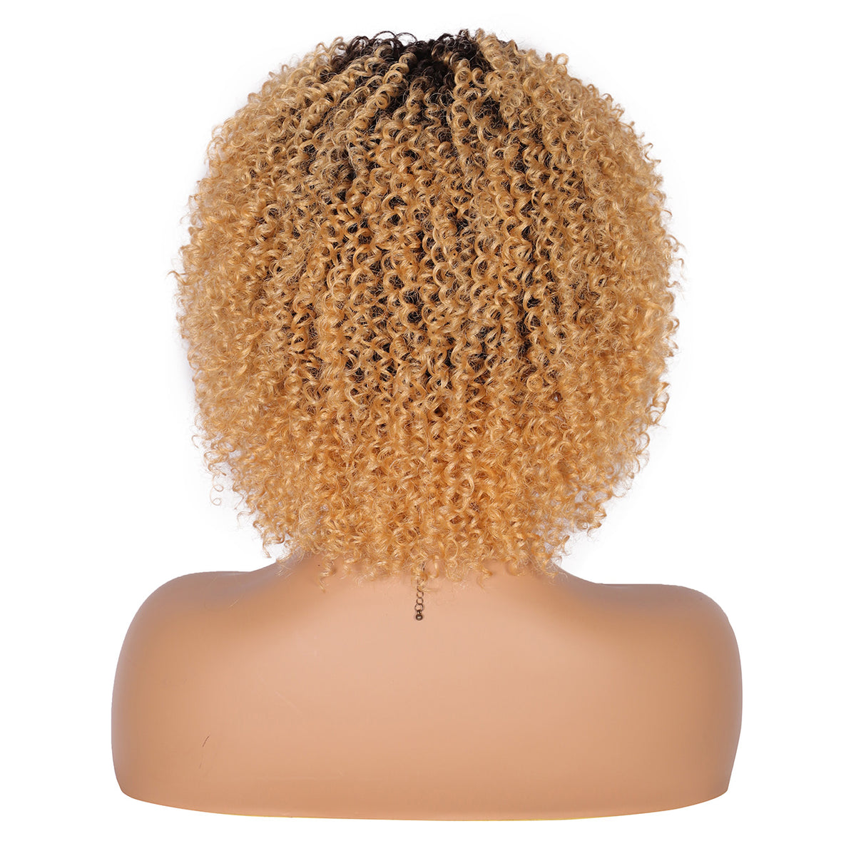 8" Synthetic Short Afro Kinky Curly Wigs for Black Women Realistic Curly Wigs with Hair Bangs Lightweight Soft Bouncy Curls Hair Wigs（Ombre blonde 2）