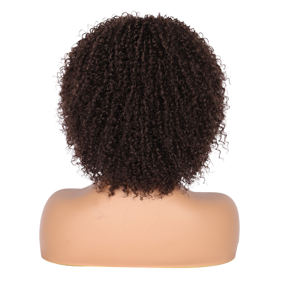 8" Synthetic Short Afro Kinky Curly Wigs for Black Women Realistic Curly Wigs with Hair Bangs Lightweight Soft Bouncy Curls Hair Wigs（Brown）