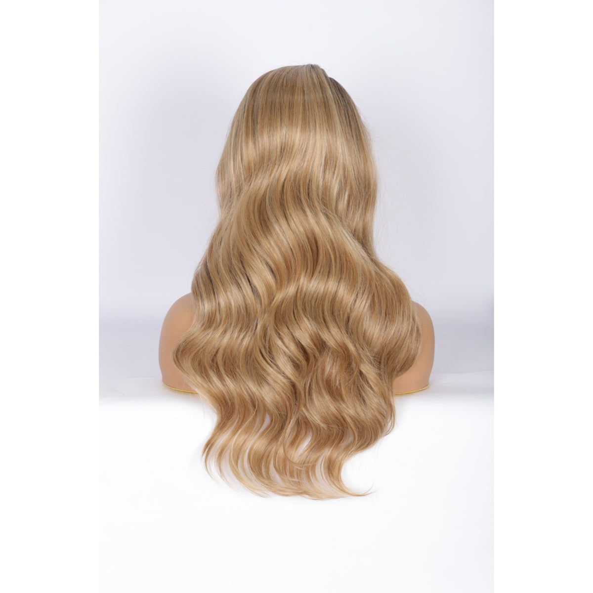 24 Inch Long Curly Wig Side Part  Loose Wave Wig Synthetic Lace Front Wig for Women Ombre Lignt Brown