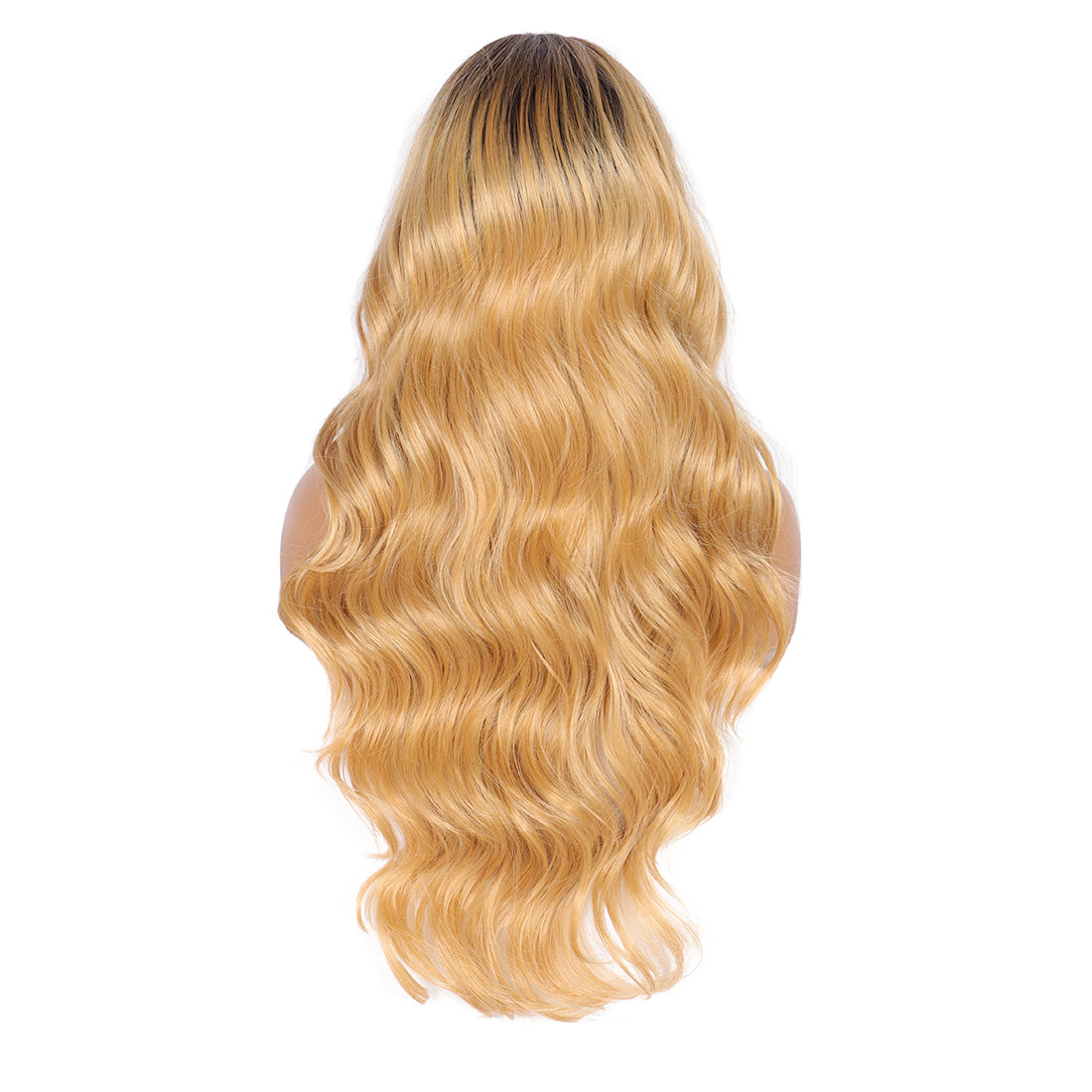 4x4" Free Parting Synthetic Lace Front Wigs with Baby Hairs Natural High Temperature Ombre blonde Color 130% Density Curly Wavy Frontal Lace Hair Wigs for Women,28 Inches