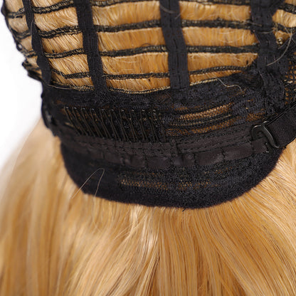 4x4" Free Parting Synthetic Lace Front Wigs with Baby Hairs Natural High Temperature Ombre blonde Color 130% Density Curly Wavy Frontal Lace Hair Wigs for Women,28 Inches
