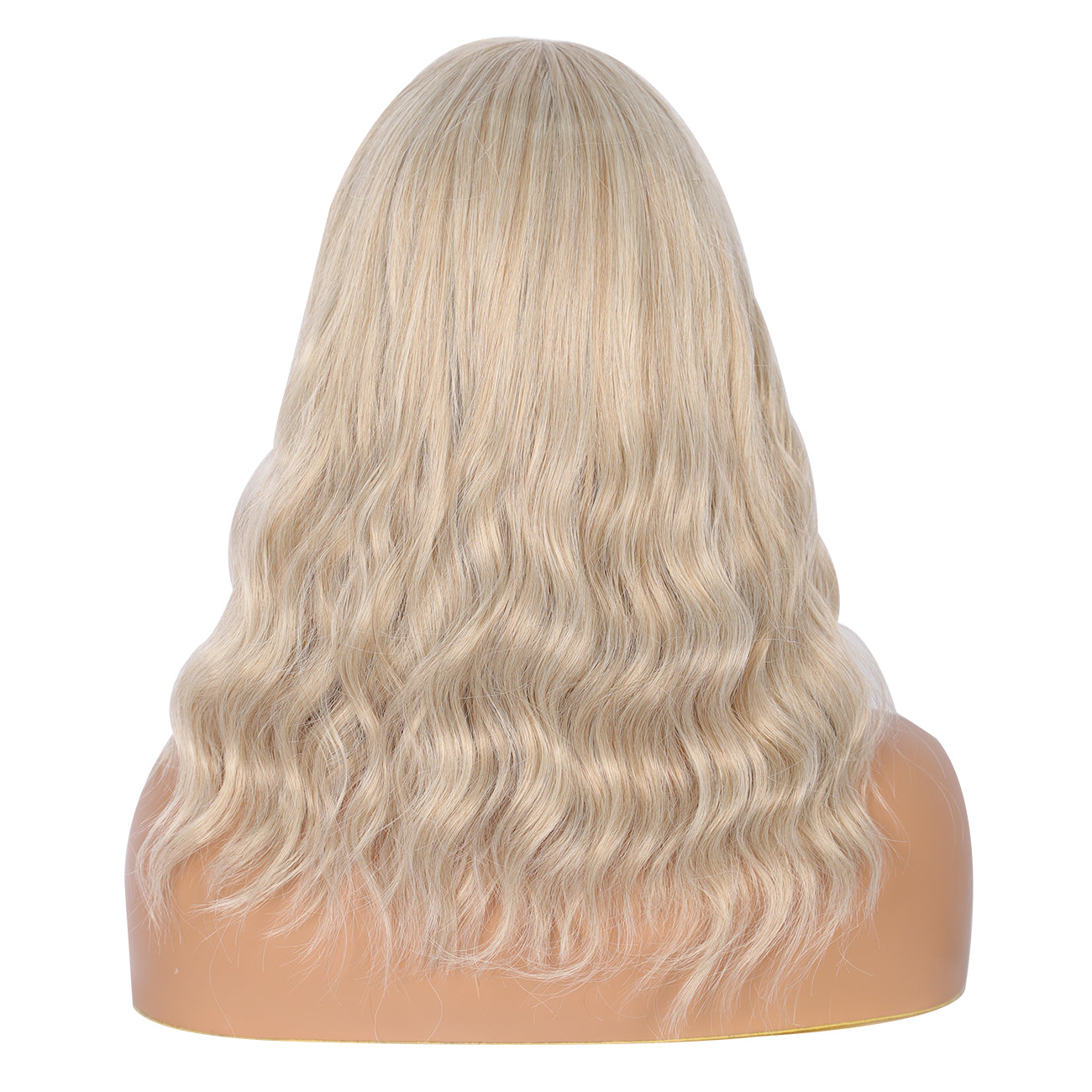 Short Synthetic Light ash blonde Wig with Hair Bangs Short Wavy Curly Wig for Women -Natural Looking and Heat Resistant Full Head Hair Replacement Wig for Daily Wear or Costume Wig