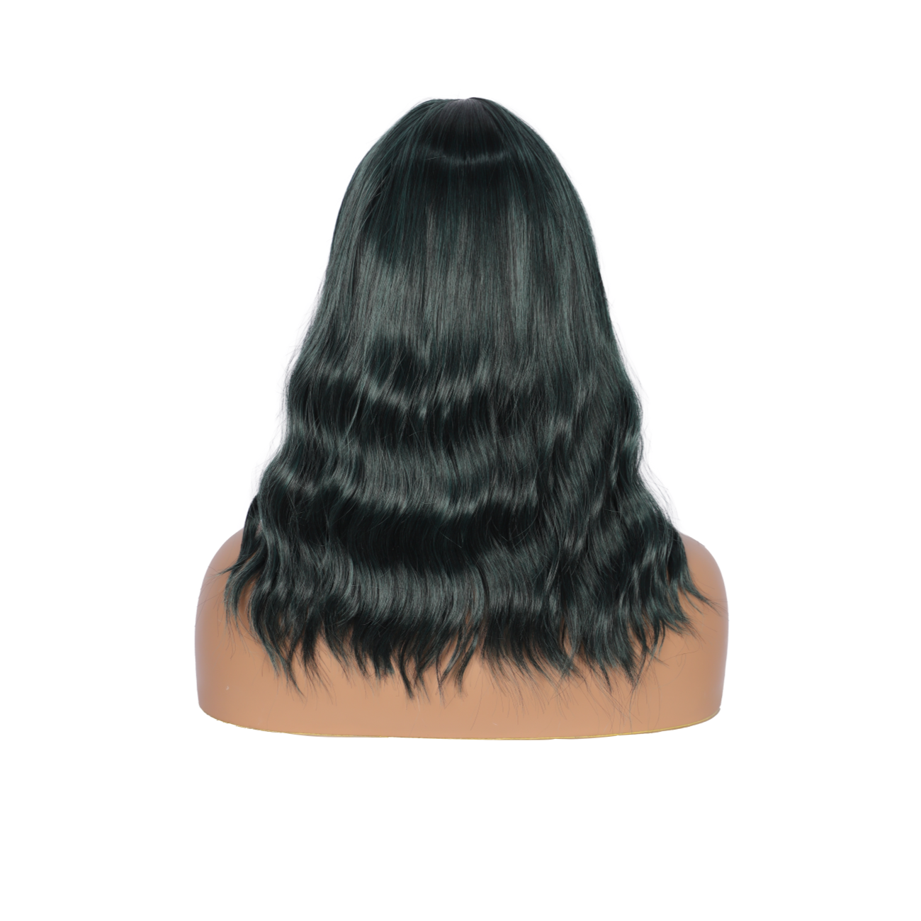 Short Synthetic Dark Teal Green Wig with Hair Bangs Short Wavy Curly Wig for Women -Natural Looking and Heat Resistant Full Head Hair Replacement Wig for Daily Wear or Costume Wig