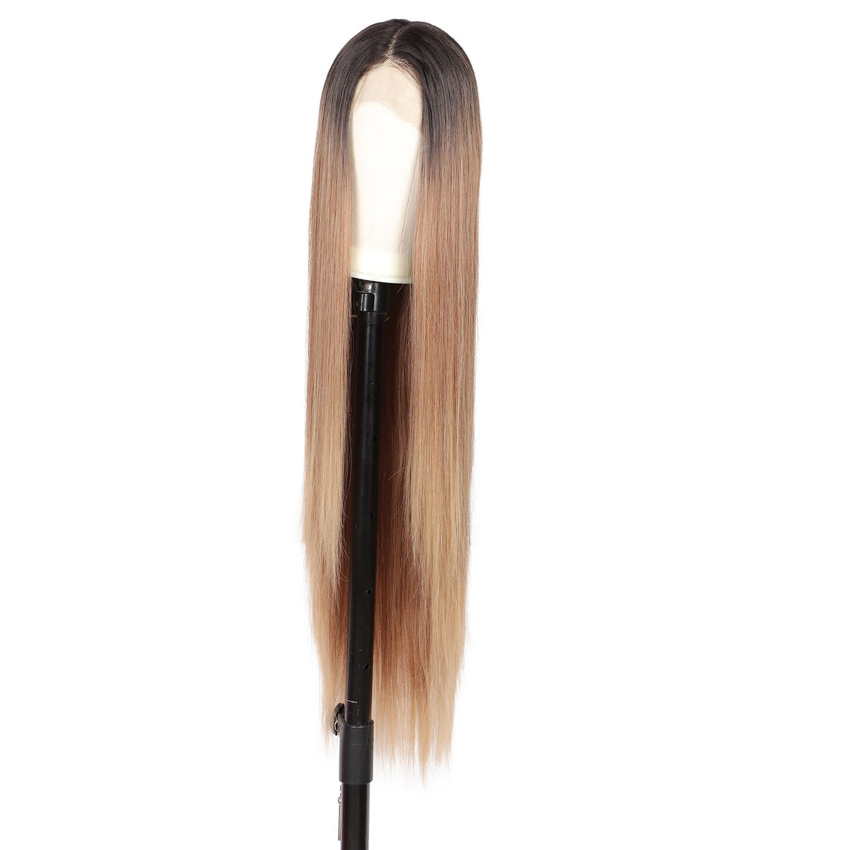 38" Super Long Straight Wigs Lace Front Wigs Middle Part Wig Ombre Brown to Blonde Synthetic Wig for Women