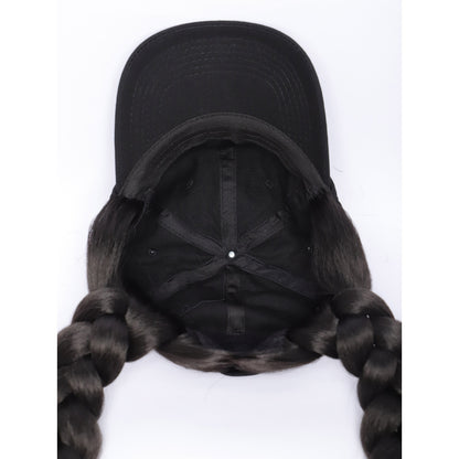 34 Inch  Ponytail Wig  Synthetic Box Braid Ponytail Hair Piece With Hair Bun, Clip‑in Ponytail Extension