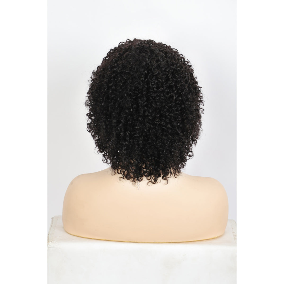 11" Short Afro Kinky Curly Wig with Bangs Human Hair Curly Afro Wig Natural Black Afro Wig for Women