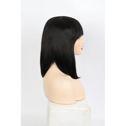 12" Straight Bob Wig Human Hair  Short Wig for Women  Short Bob Wig with Bangs Glueless Natural Look