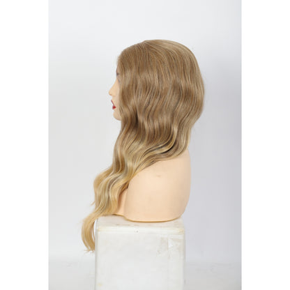 24 Inches Body Wave Lace Front Wig Natural Looking Lace Wig for Women Synthetic Curly Ombre Blonde Wig